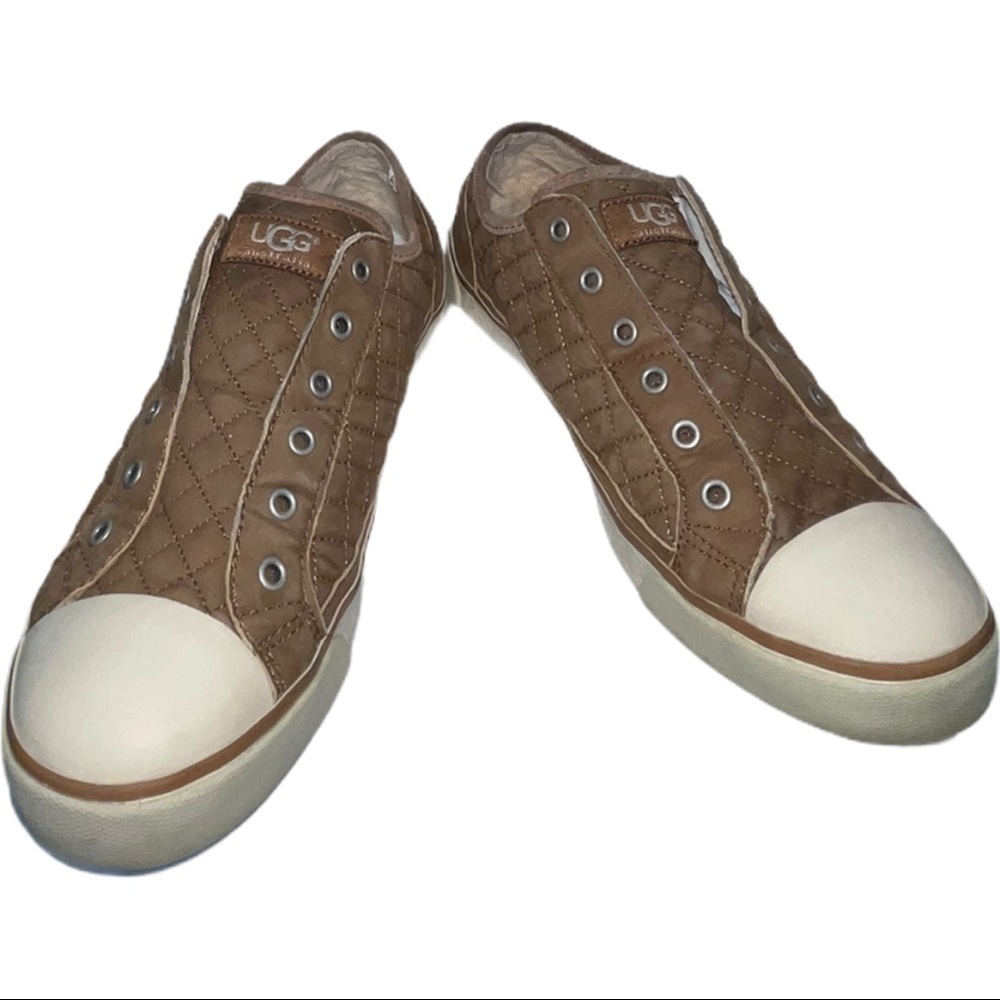 UGG Quilted Slip-On Sneakers in Brown and White Rubber